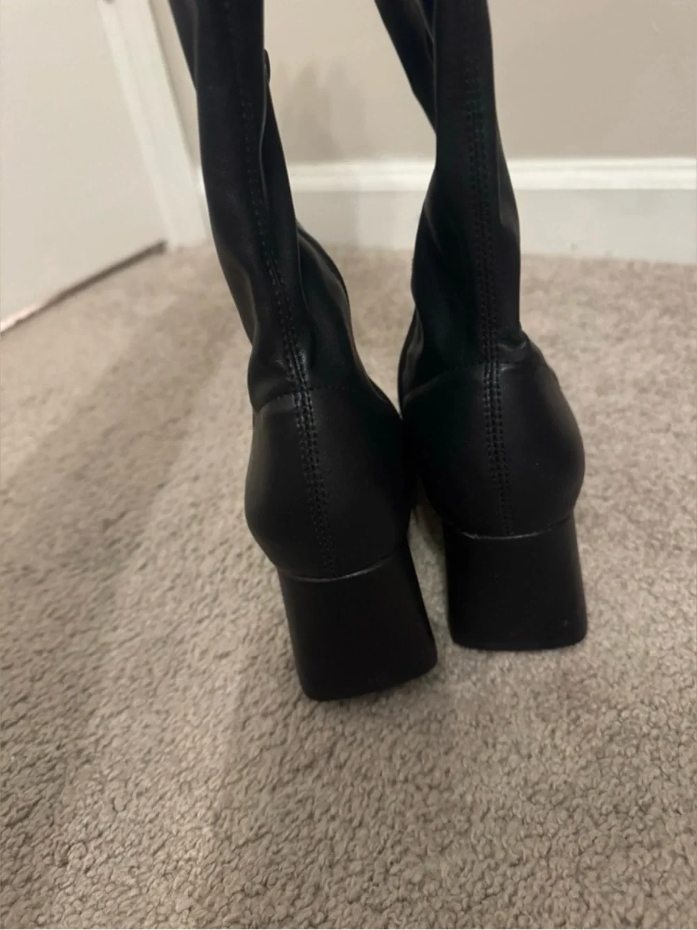Alfani Black Nanda Square Toe Block Heel Boots